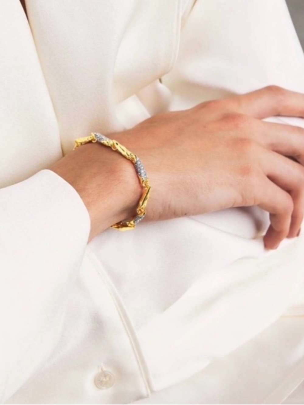 Solanales Crystal Linked Spear Bracelet Gold Clear ALEXIS BITTAR JL16